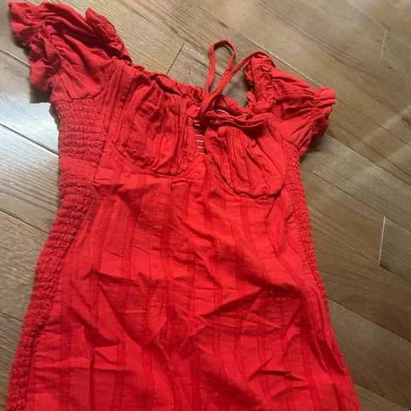 Red Off-Shoulder Dress - Picture 2 of 4